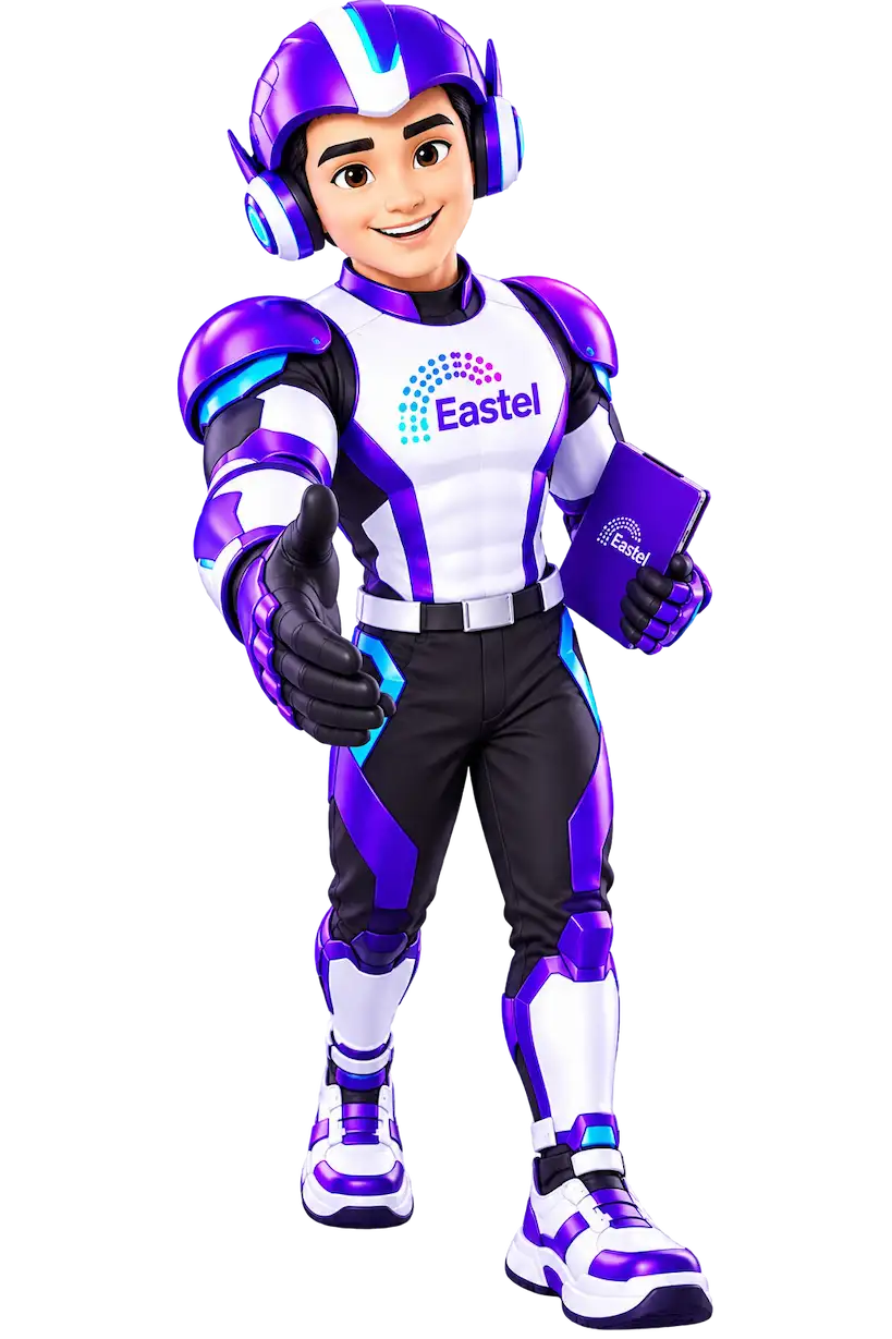 Maskot beruang Eastel daripada bahan rujukan